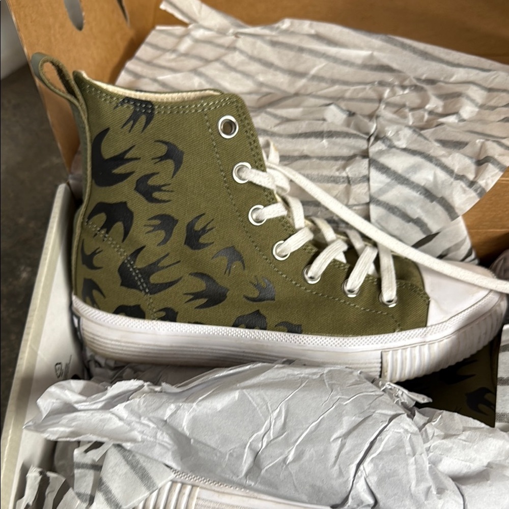 McQ Women High-Top Sneakers in Olive Green